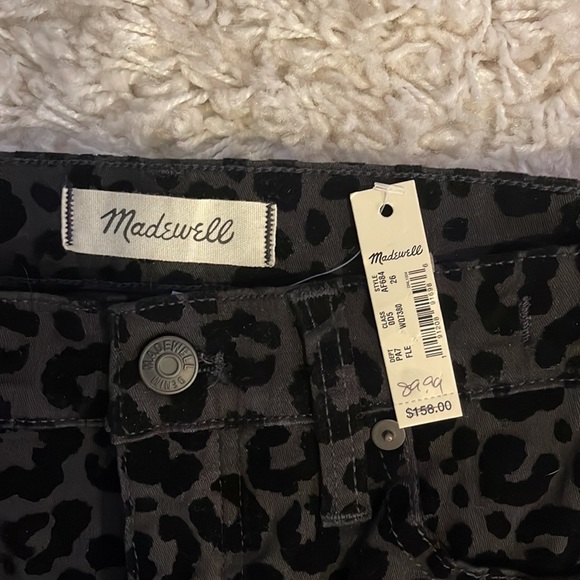 NWT Madewell mid rise skinny flocked animal print 26 - Picture 5 of 10